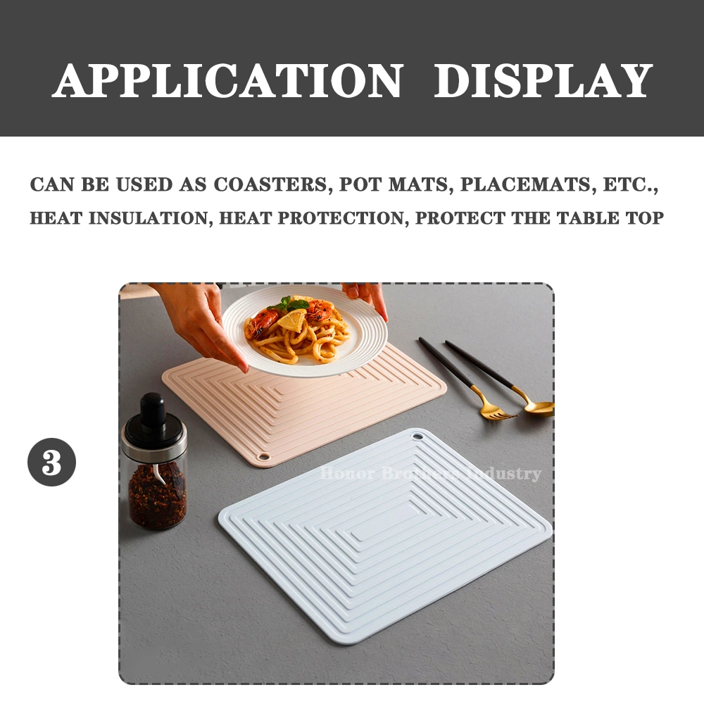 Non-Slip Food Grade Silicone Dish Drying Mat Heat-Resistant Rubber Placemat