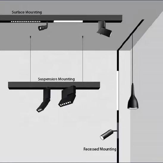 Lampada da binario magnetica a binario LED a bassa tensione DC48V Dali dimmerabile versione sottile Nuova tendenza