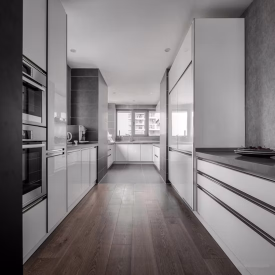 Mobile da cucina moderno in vetro su misura